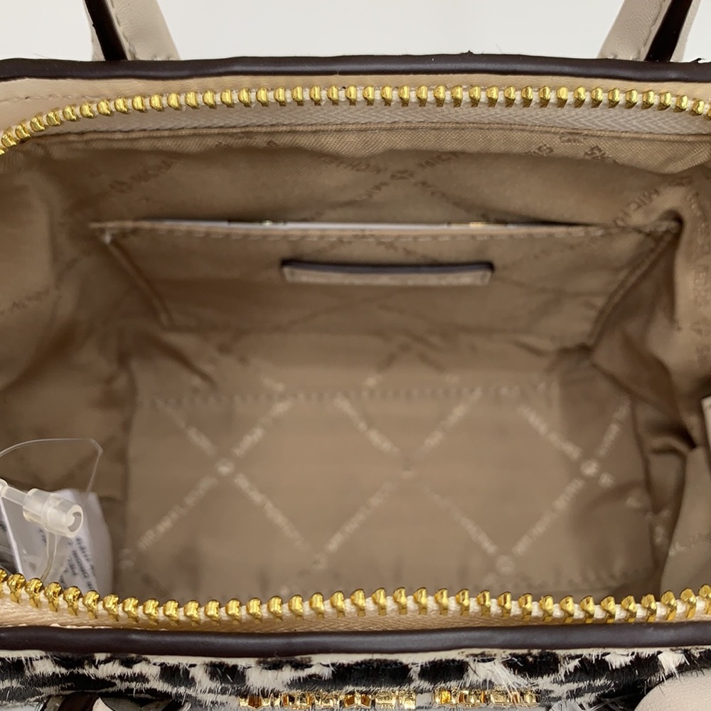 Avril Extra-Small Cheetah Print Calf Hair and Leather Satchel Light Cream multi - Picture 13 of 16